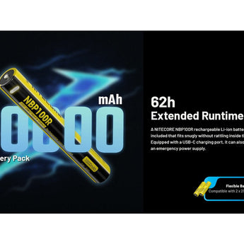 Nitecore MH40 Pro LED Flashlight - 3500 Lumens - NiteLab Uhi 40 Max - Includes 1 x NBP100R Li-ion Battery Pack