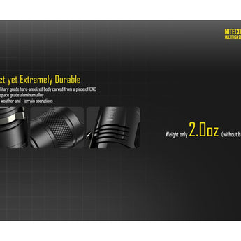 Nitecore Multitask MT10C LED Flashlight Kit - CREE XM-L2 U2 LED - 920 Lumens - Includes 1 x CR123A and 1 x LMA1 Helmet Clip