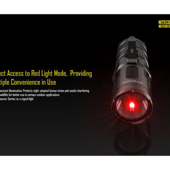 Nitecore Multitask MT10C LED Flashlight Kit - CREE XM-L2 U2 LED - 920 Lumens - Includes 1 x CR123A and 1 x LMA1 Helmet Clip