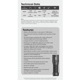 Nitecore Multitask MT1C Pro LED Flashlight - NiteLab UHi 20 - 1000 Lumens - Includes 1 x 18350 with Built-in USB-C Charging Port