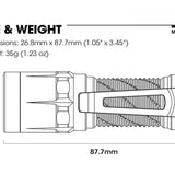 Nitecore Multitask MT1C Pro LED Flashlight - NiteLab UHi 20 - 1000 Lumens - Includes 1 x 18350 with Built-in USB-C Charging Port