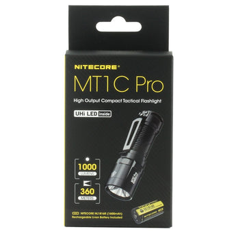 Nitecore Multitask MT1C Pro LED Flashlight - NiteLab UHi 20 - 1000 Lumens - Includes 1 x 18350 with Built-in USB-C Charging Port