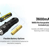 Nitecore MT2C Pro LED Flashlight - Uhi 20 - 1800 Lumens - Includes 1 x 18650 with USB-C Charging Port
