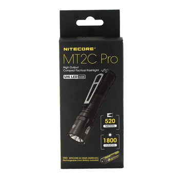 Nitecore MT2C Pro LED Flashlight - Uhi 20 - 1800 Lumens - Includes 1 x 18650 with USB-C Charging Port