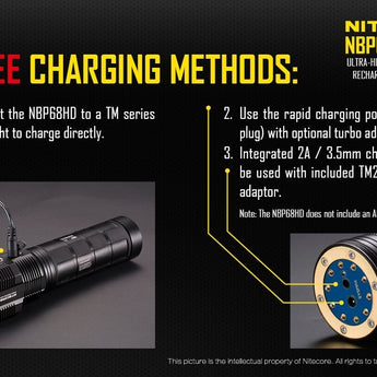 Nitecore NBP68HD 98Wh 3.7V High Performance Lithium Ion (Li-ion) Battery Pack for TM28, TM26, TM26GT, TM15, TM36, TM36 Lite, and TM38 Flashlights