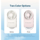 Nitecore NEF02 Multi-Purpose Rechargeable Pocket Fan - Uses Built-in 1200mAh Li-ion Battery Pack - White or Pink