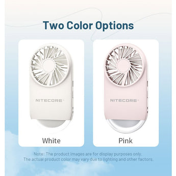 Nitecore NEF02 Multi-Purpose Rechargeable Pocket Fan - Uses Built-in 1200mAh Li-ion Battery Pack - White or Pink