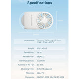 Nitecore NEF02 Multi-Purpose Rechargeable Pocket Fan - Uses Built-in 1200mAh Li-ion Battery Pack - White or Pink