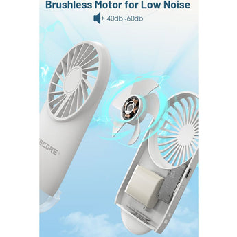 Nitecore NEF02 Multi-Purpose Rechargeable Pocket Fan - Uses Built-in 1200mAh Li-ion Battery Pack - White or Pink