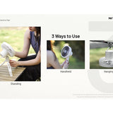 Nitecore NEF10 USB-C Rechargeable Multi-Functional Electric Fan - Uses Built-in 10000mAh Li-ion Battery Pack - White or Gray