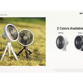 Nitecore NEF10 USB-C Rechargeable Multi-Functional Electric Fan - Uses Built-in 10000mAh Li-ion Battery Pack - White or Gray