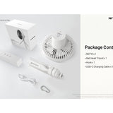 Nitecore NEF10 USB-C Rechargeable Multi-Functional Electric Fan - Uses Built-in 10000mAh Li-ion Battery Pack - White or Gray