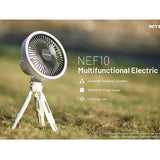 Nitecore NEF10 USB-C Rechargeable Multi-Functional Electric Fan - Uses Built-in 10000mAh Li-ion Battery Pack - White or Gray