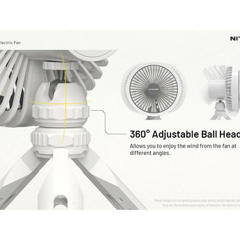 Nitecore NEF10 USB-C Rechargeable Multi-Functional Electric Fan - Uses Built-in 10000mAh Li-ion Battery Pack - White or Gray