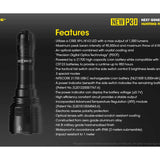 Nitecore Precise New P30 Compact Long-Range Hunting Flashlight - CREE XP-L HI V3 - 1000 Lumens - Includes 1 x 21700
