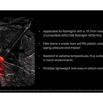 Nitecore NF20 Filters for Flashlights with 19.7mm Head Diameters - Red, Blue, or Green