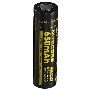 Nitecore NI14500A IMR 14500 650mAh 3.7V Unprotected Lithium Manganese (LiMn2O4) Battery - Button Top or Flat Top