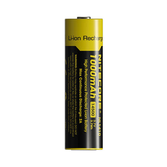 Nitecore NL1410 14500 1000mAh 3.7V Protected Lithium Ion (Li-ion) Button Top Battery