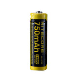 Nitecore NL147R 14500 750mAh 3.6V Protected 2A Lithium Ion (Li-ion) Button Top Battery with Micro USB Charging Port - Retail Card