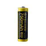 Nitecore NL147R 14500 750mAh 3.6V Protected 2A Lithium Ion (Li-ion) Button Top Battery with Micro USB Charging Port - Retail Card