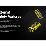 Nitecore NL169R 16340 950mAh 3.6V Lithium Ion (Li-ion) Button Top Battery with USB-C Charging Port