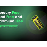 Nitecore NL169R 16340 950mAh 3.6V Lithium Ion (Li-ion) Button Top Battery with USB-C Charging Port