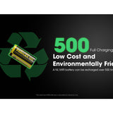 Nitecore NL169R 16340 950mAh 3.6V Lithium Ion (Li-ion) Button Top Battery with USB-C Charging Port