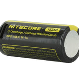 Nitecore NL1816R 18350 1600mAh 3.6V Lithium Ion (Li-ion) Button Top Battery with USB-C Charging Port