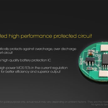 Nitecore NL1826R 18650 2600mAh 3.6V Protected Lithium Ion (Li-ion) Button Top Battery with Built In Micro-USB Charging Port