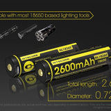 Nitecore NL1826R 18650 2600mAh 3.6V Protected Lithium Ion (Li-ion) Button Top Battery with Built In Micro-USB Charging Port