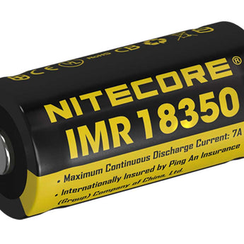 Nitecore NL18350A IMR 18350 700mAh 3.7V Unprotected High-Drain 7A Lithium Manganese (LiMn2O4) Button Top Battery - Boxed