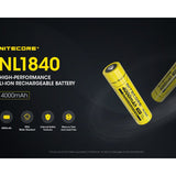 Nitecore NL1840 Li-Ion Battery