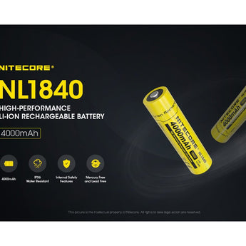 Nitecore NL1840 Li-Ion Battery