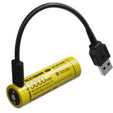 Nitecore NL2150HPR 21700 5000mAh 3.6V High Drain Protected Lithium Ion (Li-ion) Button Top Battery with Built-In USB-C Charging Port
