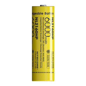 Nitecore NL2160HP 21700 6000mAh 3.6V Protected Lithium Ion (Li-ion) Button Top Battery