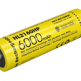 Nitecore NL2160HP 21700 6000mAh 3.6V Protected Lithium Ion (Li-ion) Button Top Battery