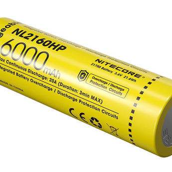 Nitecore NL2160HP 21700 6000mAh 3.6V Protected Lithium Ion (Li-ion) Button Top Battery
