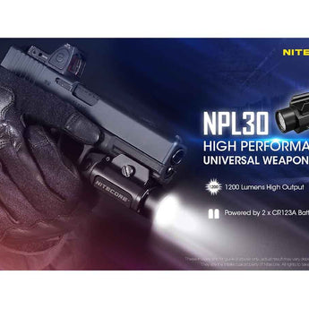 Nitecore NPL30 LED Weapon Light - 1200 Lumens - CREE XP-G3 - Includes 2 x CR123A