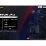 Nitecore NPL30 LED Weapon Light - 1200 Lumens - CREE XP-G3 - Includes 2 x CR123A