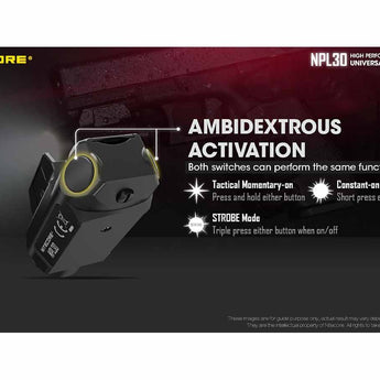 Nitecore NPL30 LED Weapon Light - 1200 Lumens - CREE XP-G3 - Includes 2 x CR123A