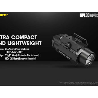 Nitecore NPL30 LED Weapon Light - 1200 Lumens - CREE XP-G3 - Includes 2 x CR123A
