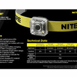 Nitecore NU05-V2-KIT USB-C Rechargeable Headlamp Mate - 40 Lumens - Uses Built-in Li-ion Battery Pack - Includes Headband, Bike Mount and Charging Cable