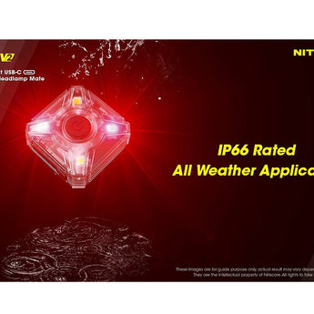 Nitecore NU05-V2-KIT USB-C Rechargeable Headlamp Mate - 40 Lumens - Uses Built-in Li-ion Battery Pack - Includes Headband, Bike Mount and Charging Cable