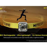 Nitecore NU05-V2 USB-C Rechargeable Headlamp Mate - 40 Lumens - Uses Built-in Li-ion Battery Pack - Light Only