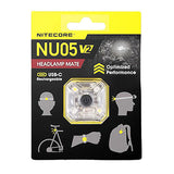 Nitecore NU05-V2 USB-C Rechargeable Headlamp Mate - 40 Lumens - Uses Built-in Li-ion Battery Pack - Light Only