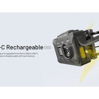 Nitecore NU20 Classic USB-C Rechargeable LED Headlamp - 360 Lumens - NiteLab UHE - Uses Built-in 500mAh Li-ion Battery Pack