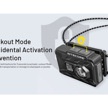 Nitecore NU20 Classic USB-C Rechargeable LED Headlamp - 360 Lumens - NiteLab UHE - Uses Built-in 500mAh Li-ion Battery Pack