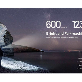 Nitecore NU27 USB-C Rechargeable LED Headlamp - 600 Lumens - MCT UHE - Uses Built-in 850mAh Li-ion Battery Pack - Shadow Black or Alpine White