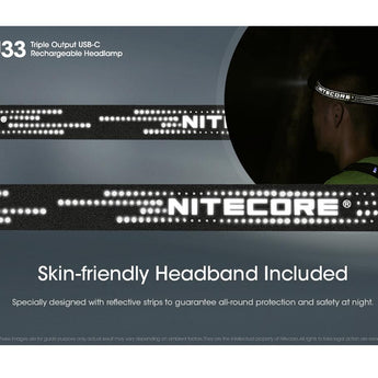 Nitecore NU33 USB-C Rechargeable LED Headlamp - 700 Lumens - Uses Built-in 2000mAh Li-ion battery Pack