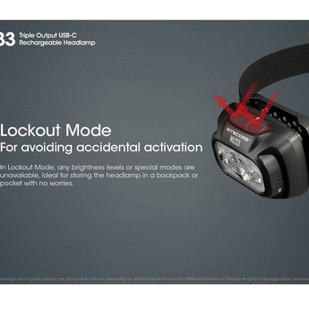 Nitecore NU33 USB-C Rechargeable LED Headlamp - 700 Lumens - Uses Built-in 2000mAh Li-ion battery Pack